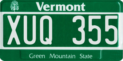 VT license plate XUQ355