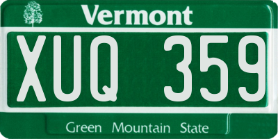 VT license plate XUQ359