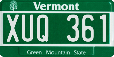 VT license plate XUQ361