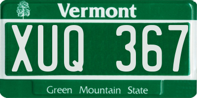 VT license plate XUQ367