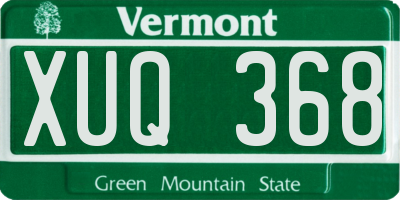 VT license plate XUQ368