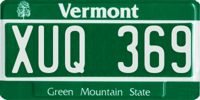 VT license plate XUQ369