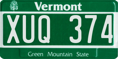 VT license plate XUQ374