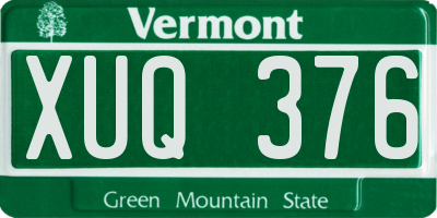 VT license plate XUQ376