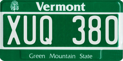 VT license plate XUQ380