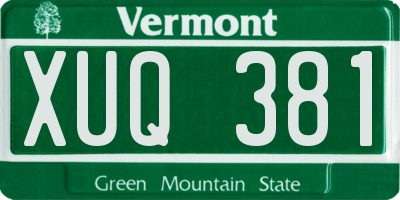 VT license plate XUQ381
