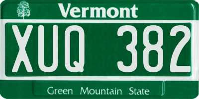 VT license plate XUQ382