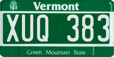 VT license plate XUQ383