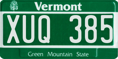 VT license plate XUQ385