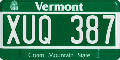 VT license plate XUQ387