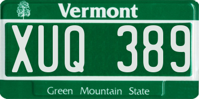VT license plate XUQ389