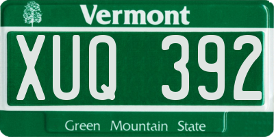 VT license plate XUQ392