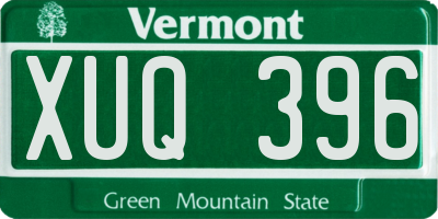 VT license plate XUQ396