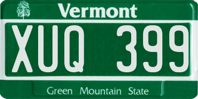 VT license plate XUQ399