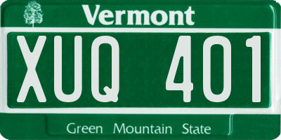 VT license plate XUQ401