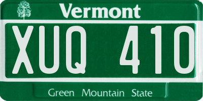 VT license plate XUQ410