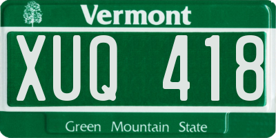 VT license plate XUQ418