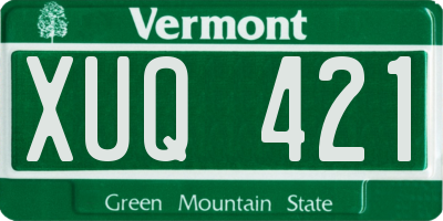 VT license plate XUQ421