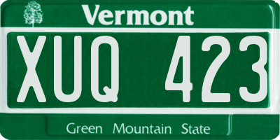 VT license plate XUQ423
