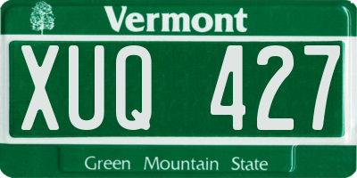 VT license plate XUQ427