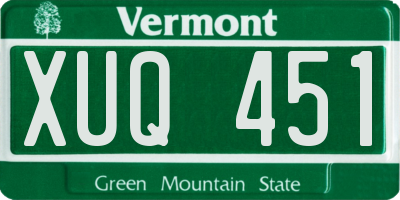 VT license plate XUQ451