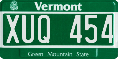 VT license plate XUQ454