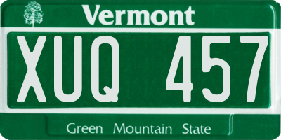 VT license plate XUQ457