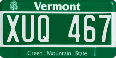 VT license plate XUQ467