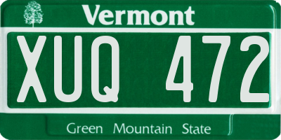 VT license plate XUQ472