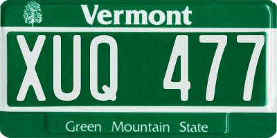 VT license plate XUQ477