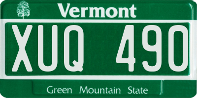 VT license plate XUQ490