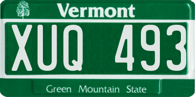 VT license plate XUQ493