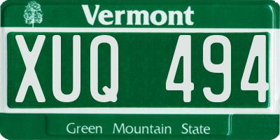 VT license plate XUQ494