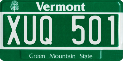 VT license plate XUQ501