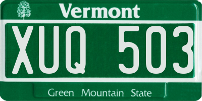 VT license plate XUQ503