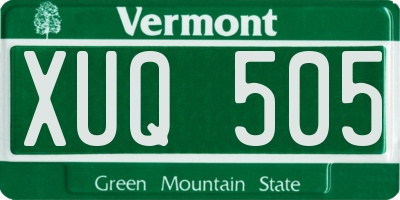 VT license plate XUQ505