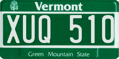 VT license plate XUQ510