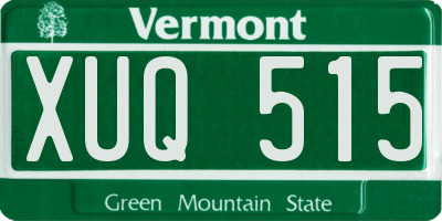 VT license plate XUQ515