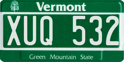 VT license plate XUQ532