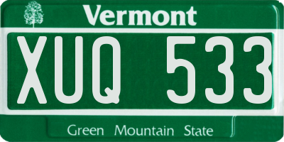 VT license plate XUQ533