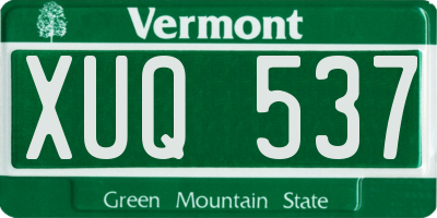 VT license plate XUQ537