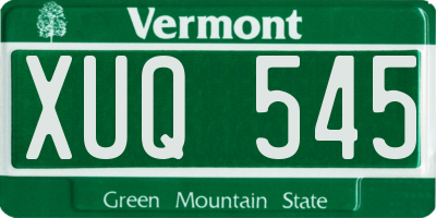 VT license plate XUQ545