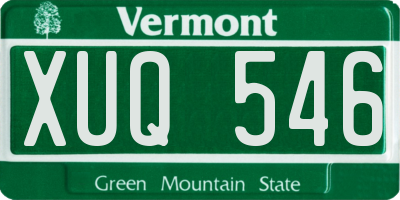 VT license plate XUQ546