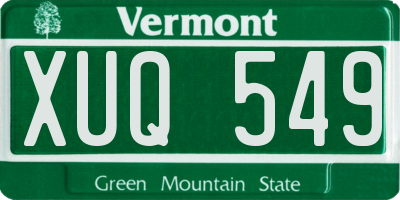 VT license plate XUQ549