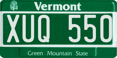 VT license plate XUQ550