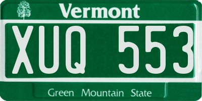 VT license plate XUQ553
