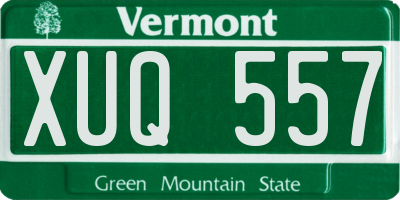 VT license plate XUQ557