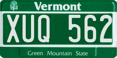 VT license plate XUQ562