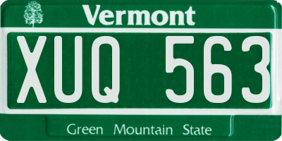 VT license plate XUQ563