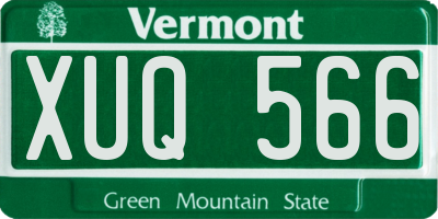 VT license plate XUQ566
